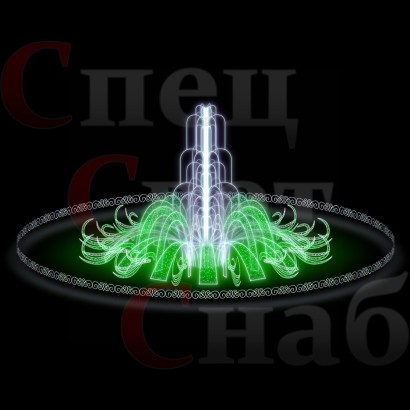 Фонтан "Симфония Ронда Мод" с ограждениями Зеленый