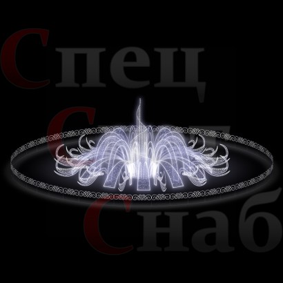 Светодинамический фонтан "Симфония Мод" с ограждениями Белый