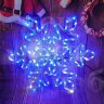 Световая фигура снежинка Синяя, белое мерцание 65 см