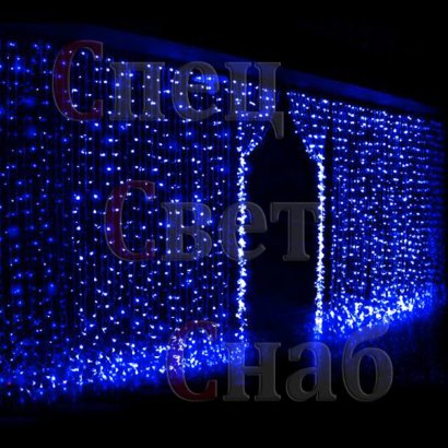 Световой Занавес "Дождь" Синий Чейзинг