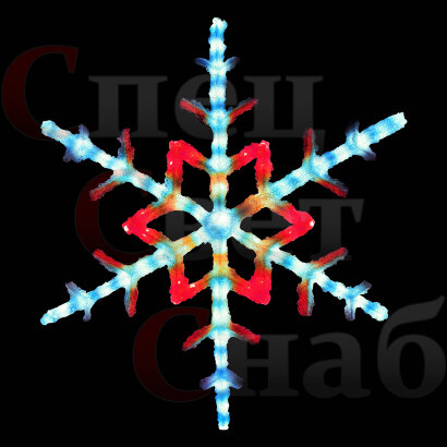 Снежинка Поликарбонат Красная 60 см